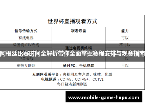 阿根廷比赛时间全解析带你全面掌握赛程安排与观赛指南