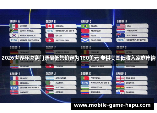 2026世界杯决赛门票最低售价定为180美元 专供美国低收入家庭申请